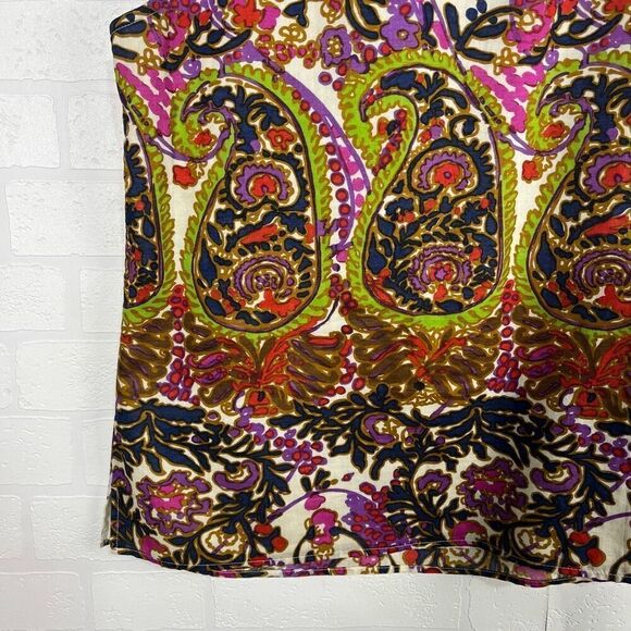 Talbots Womens Blouse size 10 Paisley Artsy Print - Picture 9 of 9